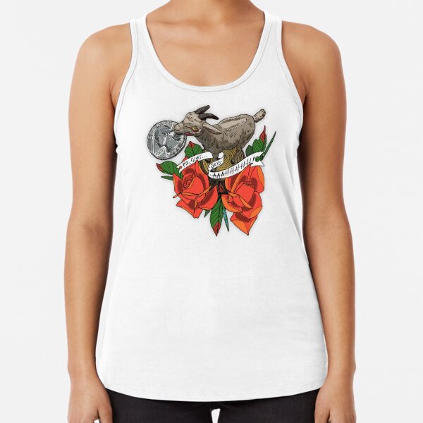 Mr. Goat. A friend, a family member. Everyone's favorite TikTok character :) Racerback Tank Top