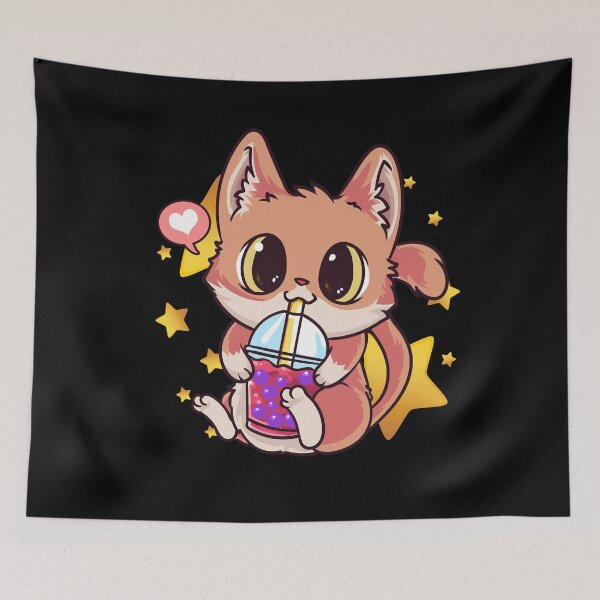 Item preview, Cat Boba Tea Bubble Tea Anime Kawaii designed and sold by Hananiah Merch.