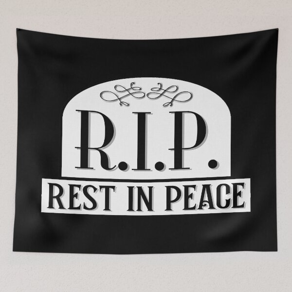 Aperçu de l'œuvre RIP Rest In Peace White Gravestone Design créée et vendue par Bornint Designs.