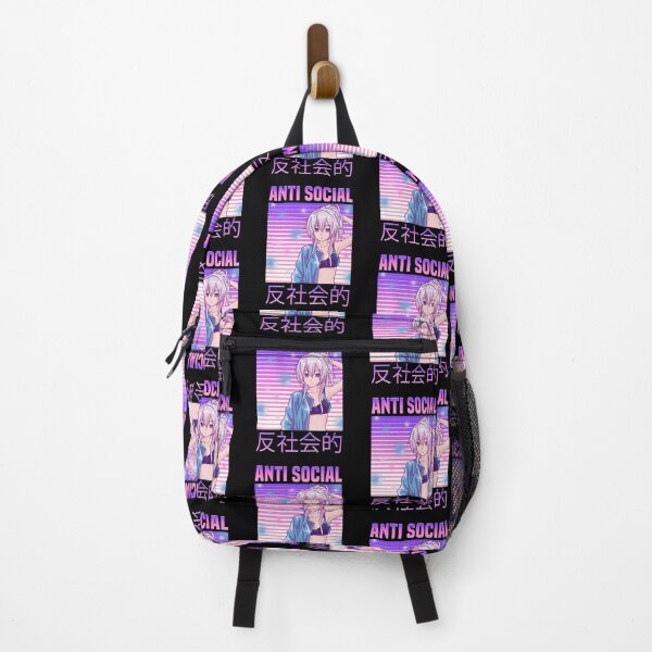Item preview, Anti Social Japanese Text Aesthetic Vaporwave Anime designed and sold by Hananiah Merch.
