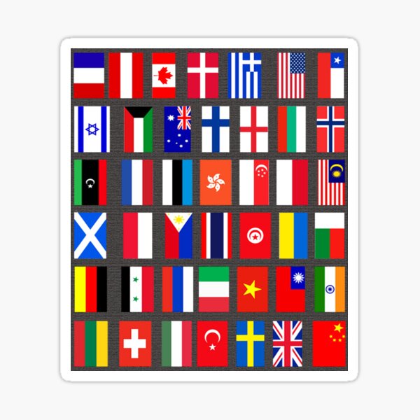 "Flags from around the world" Sticker for Sale by TerenceLacey Redbubble
