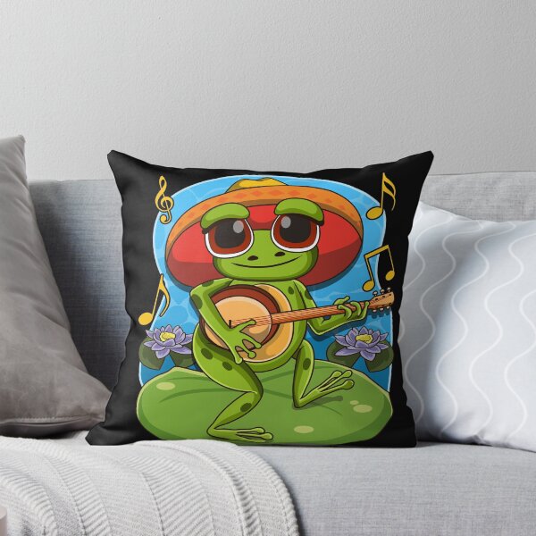 Item preview, Frog Playing Banjo on Mushroom Cute Cottagecore Aesthetic designed and sold by Hananiah Merch.