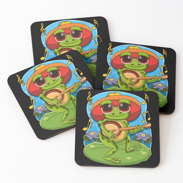 Item preview, Frog Playing Banjo on Mushroom Cute Cottagecore Aesthetic designed and sold by Hananiah Merch.