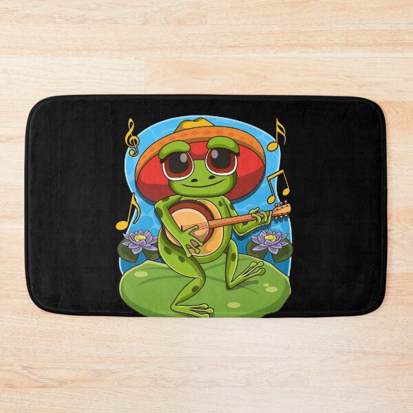 Item preview, Frog Playing Banjo on Mushroom Cute Cottagecore Aesthetic designed and sold by Hananiah Merch.