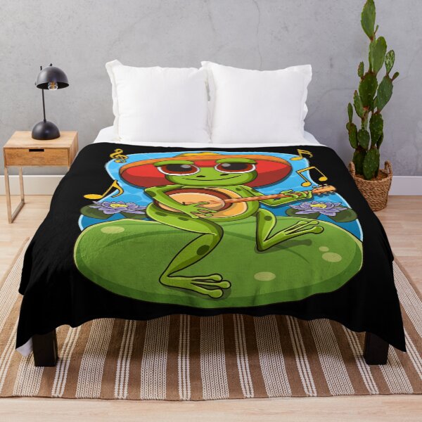 Item preview, Frog Playing Banjo on Mushroom Cute Cottagecore Aesthetic designed and sold by Hananiah Merch.