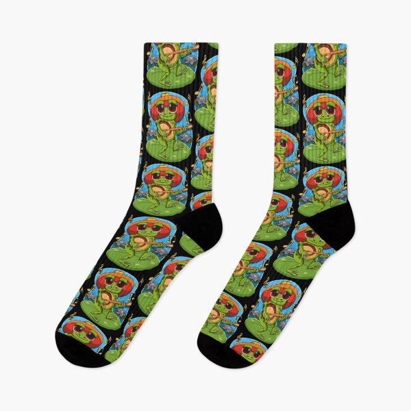 Item preview, Frog Playing Banjo on Mushroom Cute Cottagecore Aesthetic designed and sold by Hananiah Merch.
