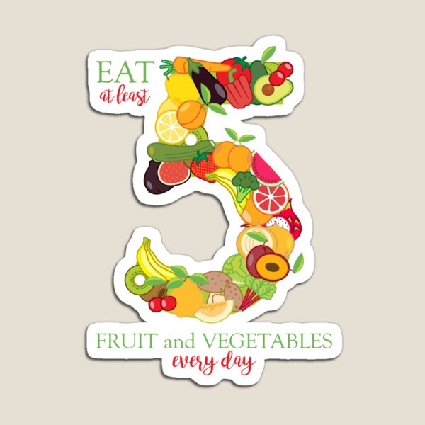 Item preview, Fruit and Vegetable Healthy Eating 5 a Day designed and sold by HotHibiscus.
