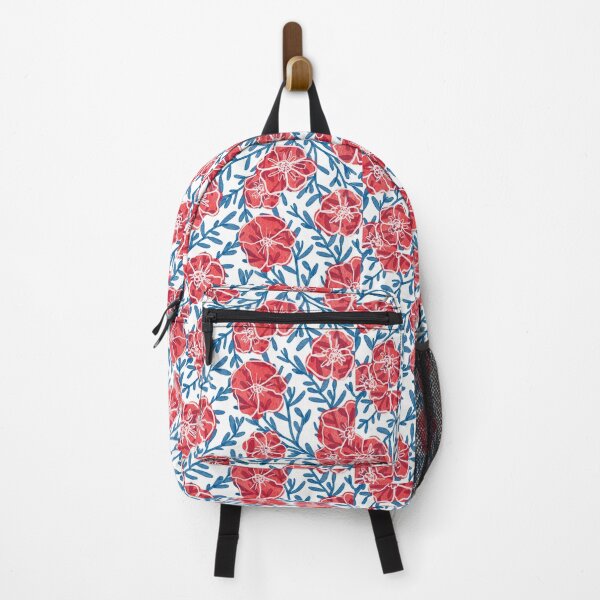 Item preview, Bright Flowers Summer Spring Watercolor Peonies Blue and Red designed and sold by heforkel5.