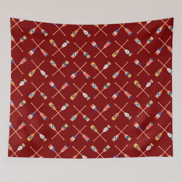 Item preview, Canoe Paddles X Pattern - Maroon designed and sold by EcoElsa.
