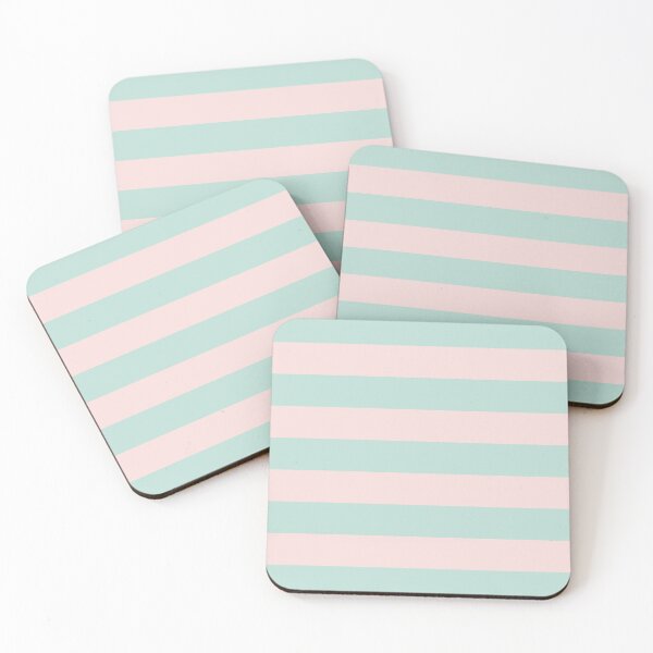 Item preview, Medium PALE PINK and MINT GREEN Horizontal STRIPES designed and sold by RachelMacht.