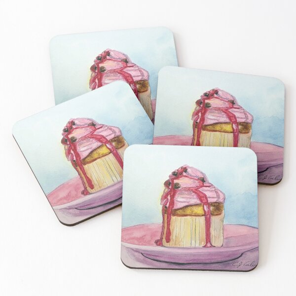 Item preview, Cute Pink Frosting Cupcake - Watercolor Fine Art designed and sold by CJ Calvert.