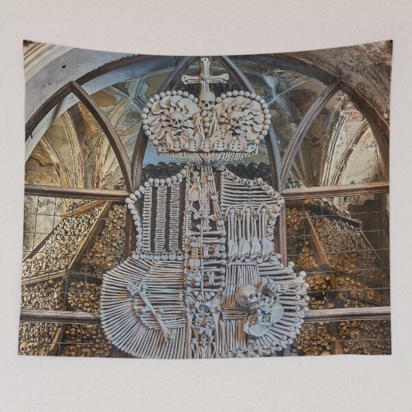 Item preview, Sedlec Ossuary Coat of Arms Photo Art, Human Bone Church Mystery Skulls Art, Halloween Skull designed and sold by Sedlec Ossuary Project.