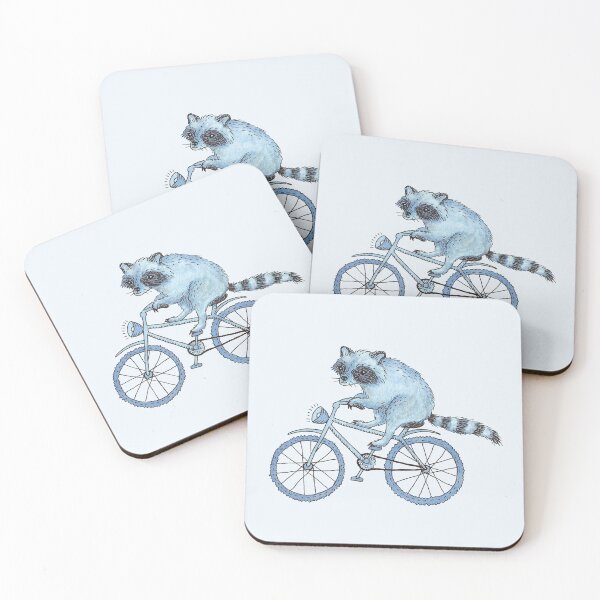 Item preview, Raccoon on a Bicycle  designed and sold by MadeleiZoo.