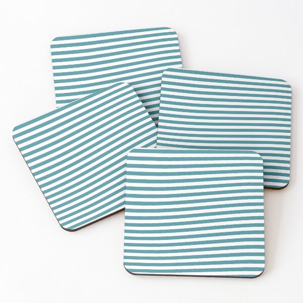 Item preview, Aqua and White Wavy Horizontal Stripe Pattern - Krylon 2022 Color of the Year Satin Rolling Surf designed and sold by ColorOfTheYears.