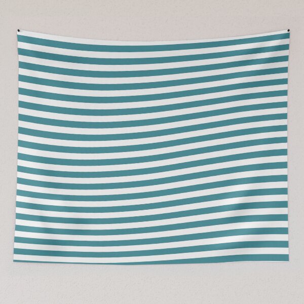 Item preview, Aqua and White Wavy Horizontal Stripe Pattern - Krylon 2022 Color of the Year Satin Rolling Surf designed and sold by ColorOfTheYears.