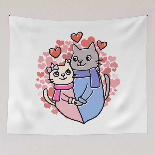 Item preview, Valentines day cat love each other designed and sold by amithachapa.