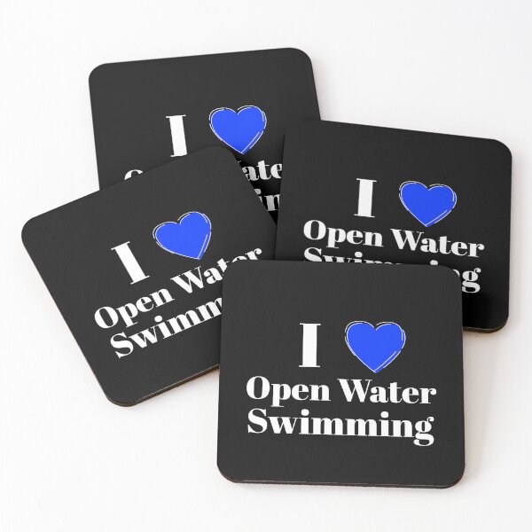 Item preview, I Love Open Water Swimming - Blue Heart - White Text - Wild Swimming Tees designed and sold by WildSwimming.