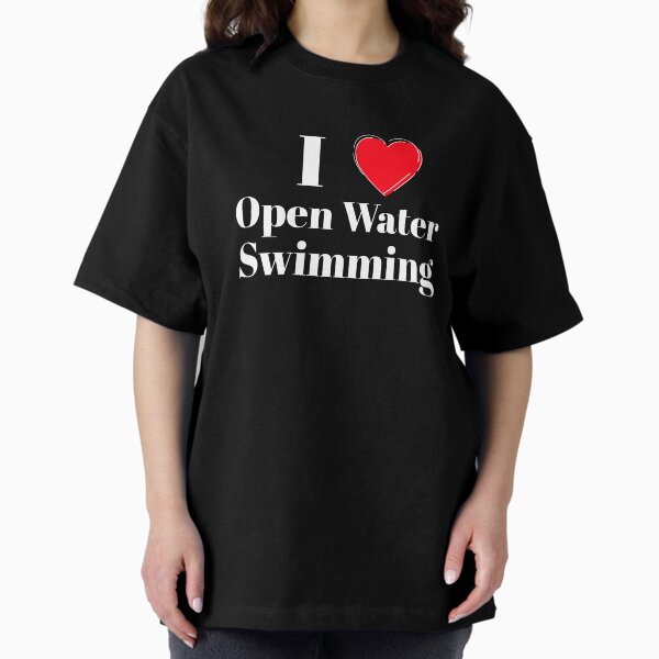 Item preview, I Love Open Water Swimming - Red Heart - White Text- Wild Swimming Tees designed and sold by WildSwimming.