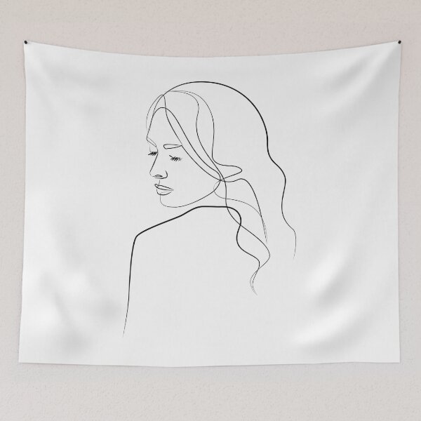 Item preview, One line art of woman. Woman face minimalist wall art designed and sold by evk-art.