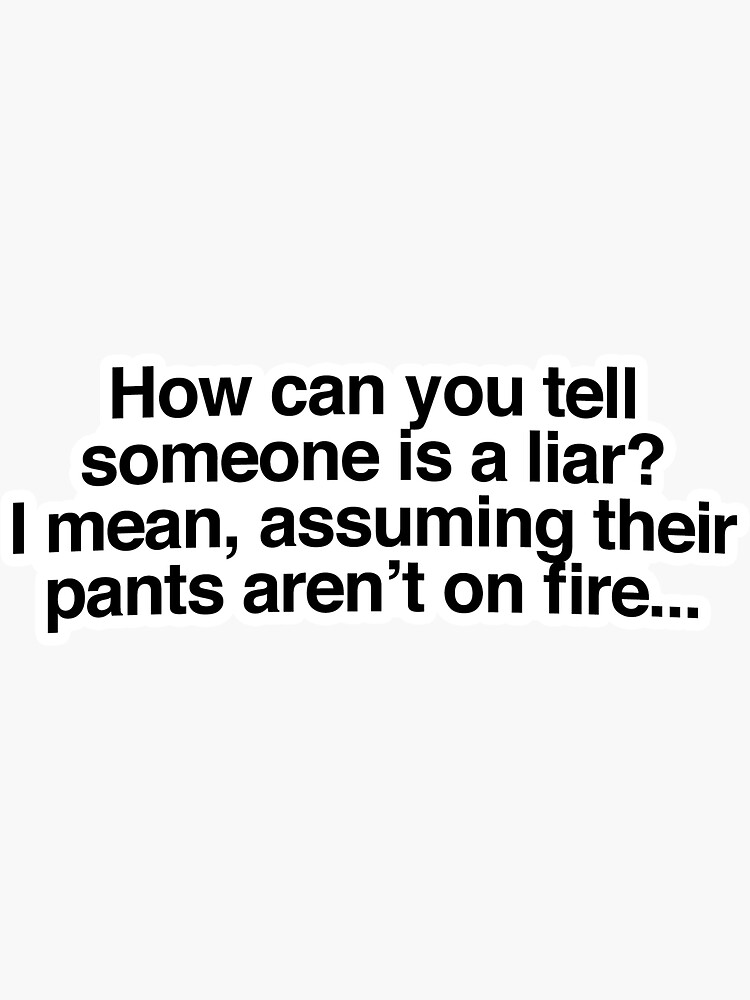 "Sir, Why Are Your Pants On Fire?" Sticker by HamboneDesigns Redbubble