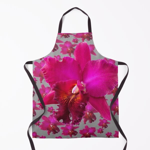 Item preview,  FUCHSIA TROPICAL ORCHIDS  ABSTRACT PATTERNS GREY ART designed and sold by sharlesart.