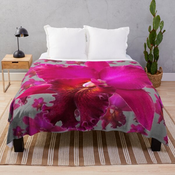 Item preview,  FUCHSIA TROPICAL ORCHIDS  ABSTRACT PATTERNS GREY ART designed and sold by sharlesart.
