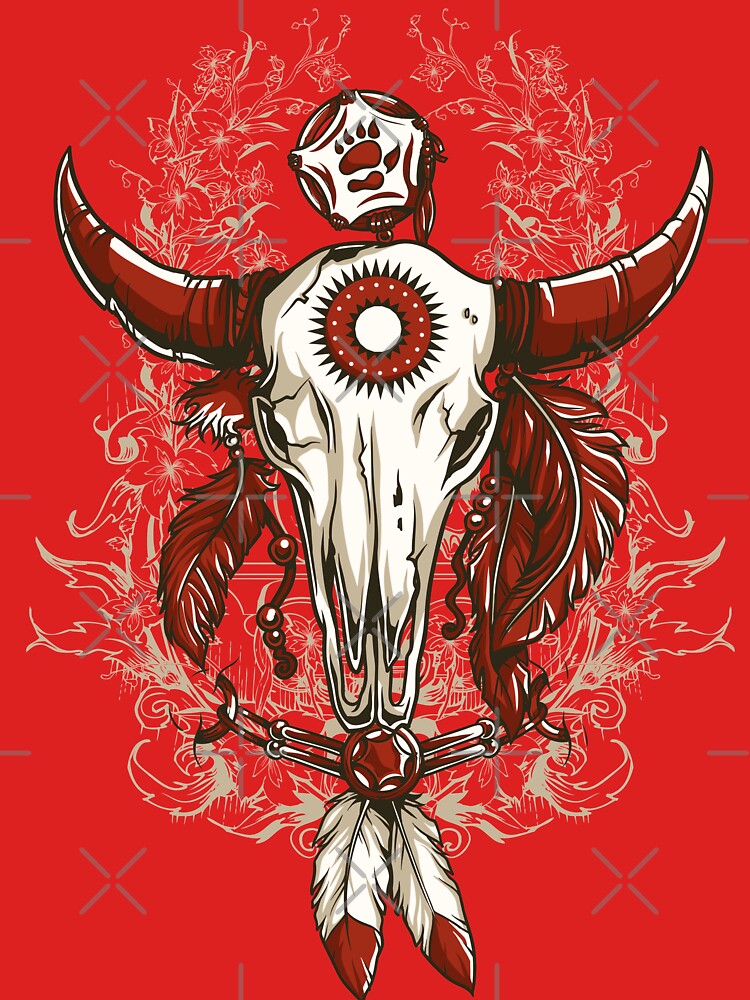 native-american-buffalo-skull-unisex-t-shirt-by-cliffordhayes-redbubble