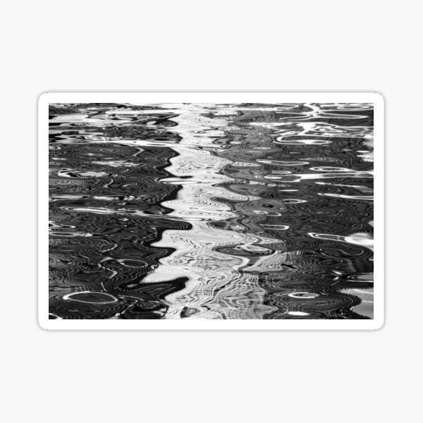 Black and White Ocean Reflections Sticker