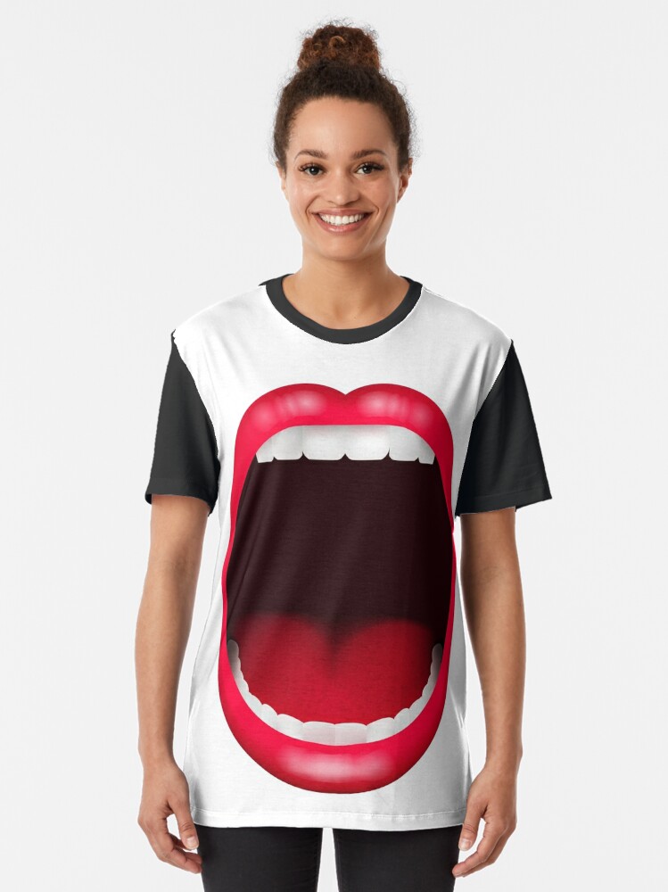 shirt with lips and teeth