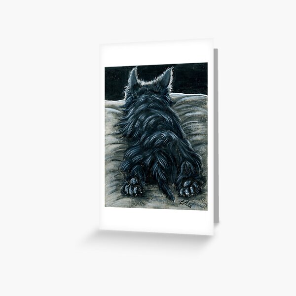 Item preview, Scottie, Scottish terrier, Soft, black dog, card, poster designed and sold by Elena Adam.