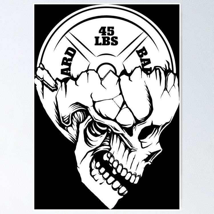 Skull Weight Plate- Bodybuilding, Fitness, Powerlifting, Crossfit Sticker