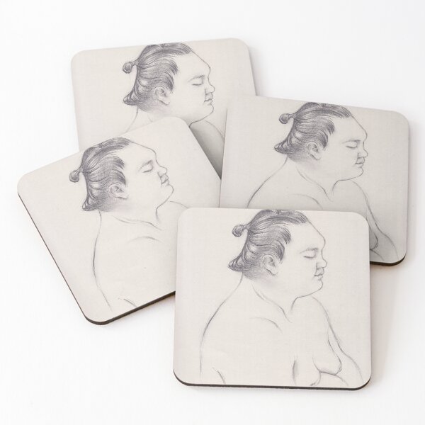 Item preview, Calm Before the Storm - Pencil drawing of legendary sumo wrestler Hakuho designed and sold by Rebecca Rees.