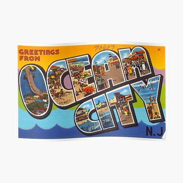 Ocean City New Jersey Surfer Poster for Sale by NewJerseyArt