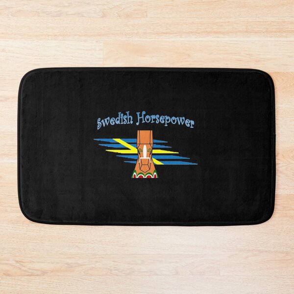 Item preview, Swedish Horsepower Dala Face and Wind Flag Curved on Black designed and sold by HighCountry2021.