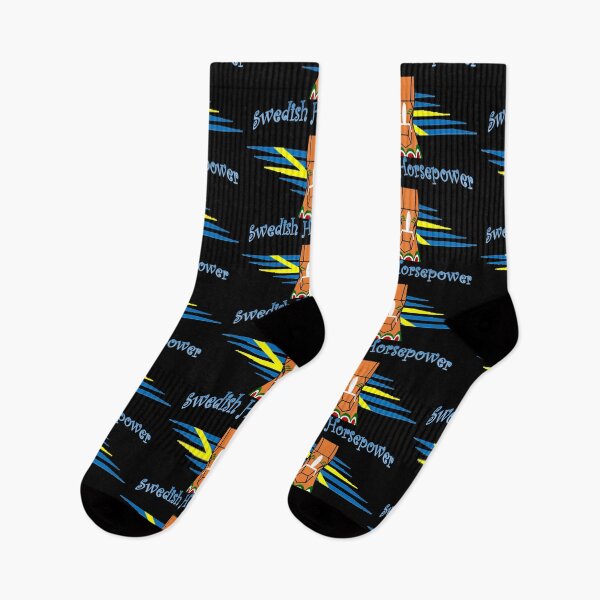 Item preview, Swedish Horsepower Dala Face and Wind Flag Curved on Black designed and sold by HighCountry2021.