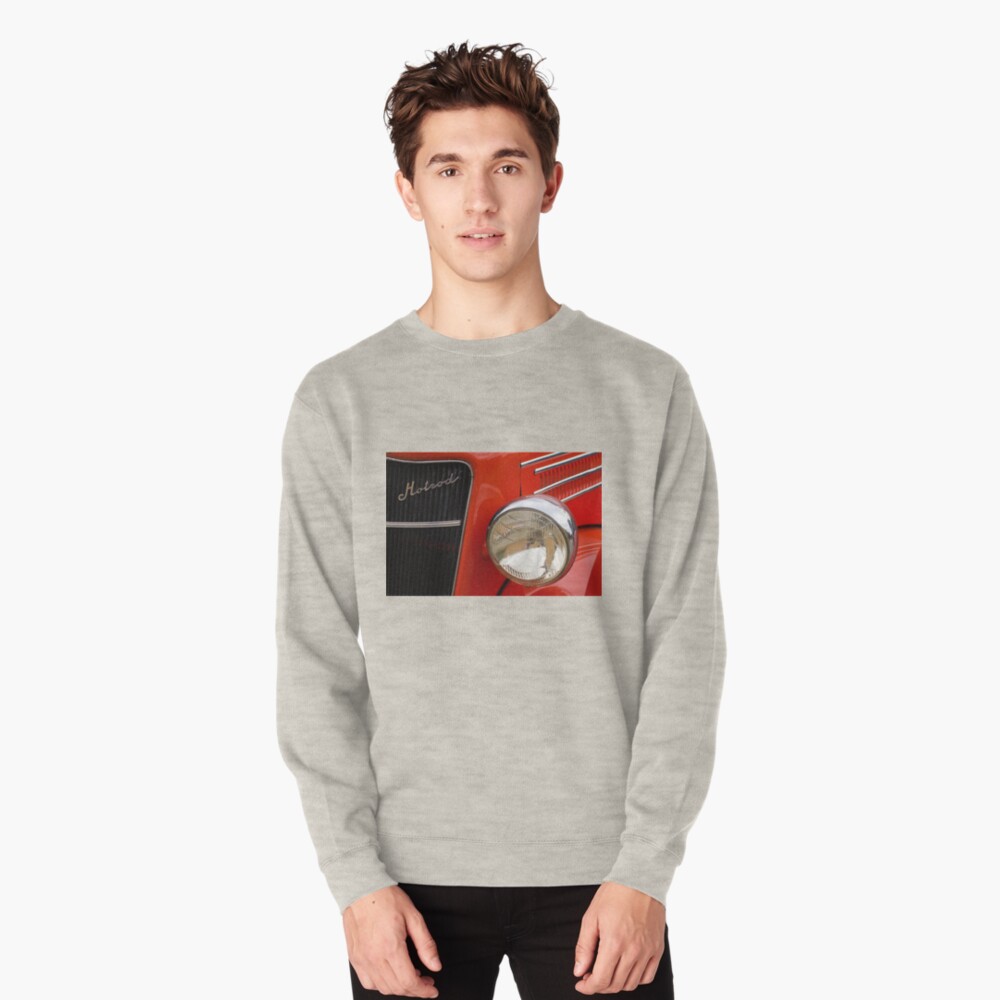 Red Hotrod Head light Pullover Sweatshirt