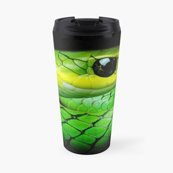 Green Rat Snake Portrait Print Travel Coffee Mug