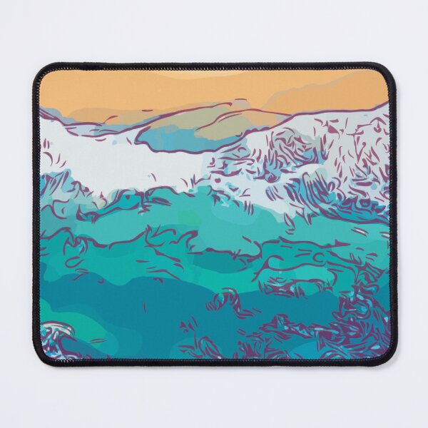 Artikelvorschau, Schöne blaue Ozean-Strand-Wellen, Farbe Noir, StayFlyDesign entworfen und verkauft von HeatherAP.