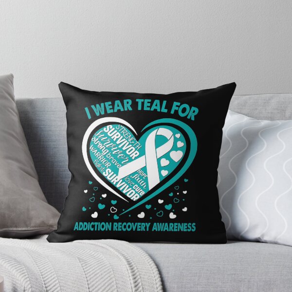 Item preview, I Wear Teal For Addiction Recovery Awareness Heart Ribbon designed and sold by heppenp.