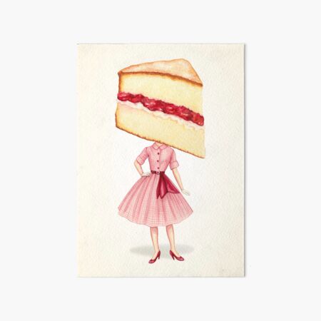 Cake Head Pin Up Red Velvet Art Board Print By Kellygilleran Redbubble