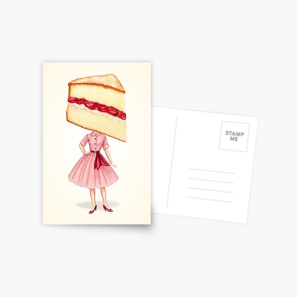 Item preview, Cake Head Pin-Up - Victoria Sponge designed and sold by Kelly  Gilleran.