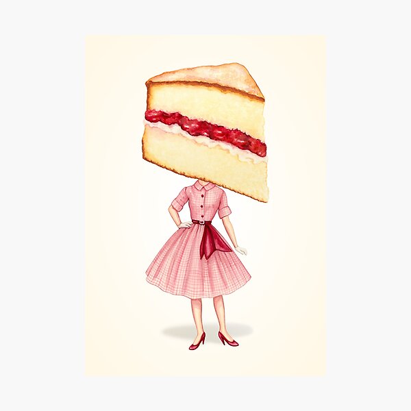 Item preview, Cake Head Pin-Up - Victoria Sponge designed and sold by Kelly  Gilleran.