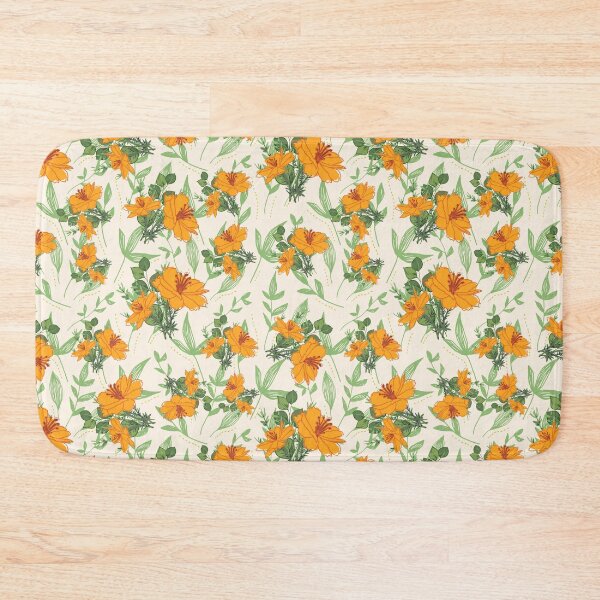 Item preview, Pretty Floral Design in Orange and Green designed and sold by Olverh Design Studio.
