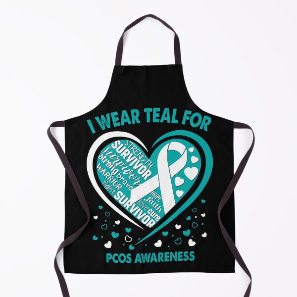Item preview, I Wear Teal For PCOS Survivor Heart Ribbon designed and sold by heppenp.