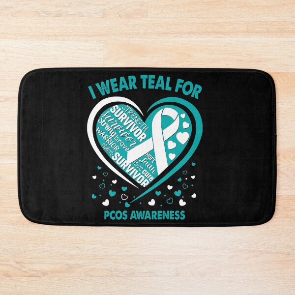 Item preview, I Wear Teal For PCOS Survivor Heart Ribbon designed and sold by heppenp.