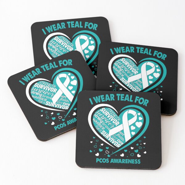 Item preview, I Wear Teal For PCOS Survivor Heart Ribbon designed and sold by heppenp.