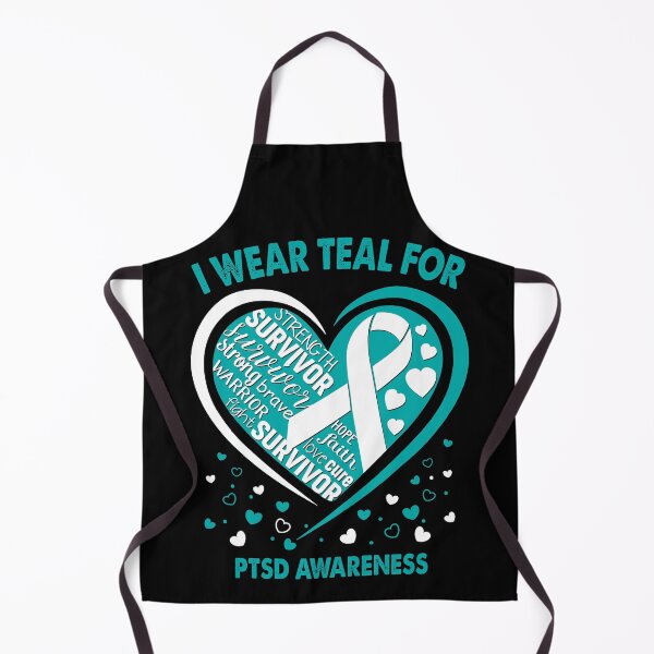 Artikelvorschau, Ich trage Teal For PTSD Survivor Heart Ribbon entworfen und verkauft von heppenp.