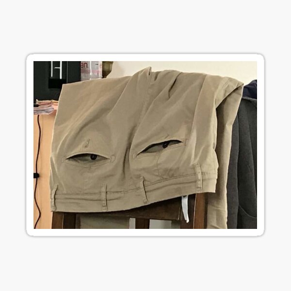 "pants with eyes" Sticker for Sale by Funnydankmemes Redbubble