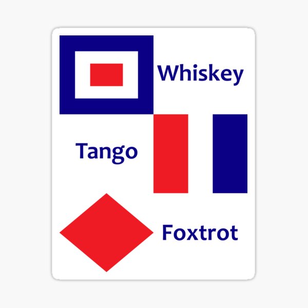 Whiskey Tango Foxtrot - Flags Sticker