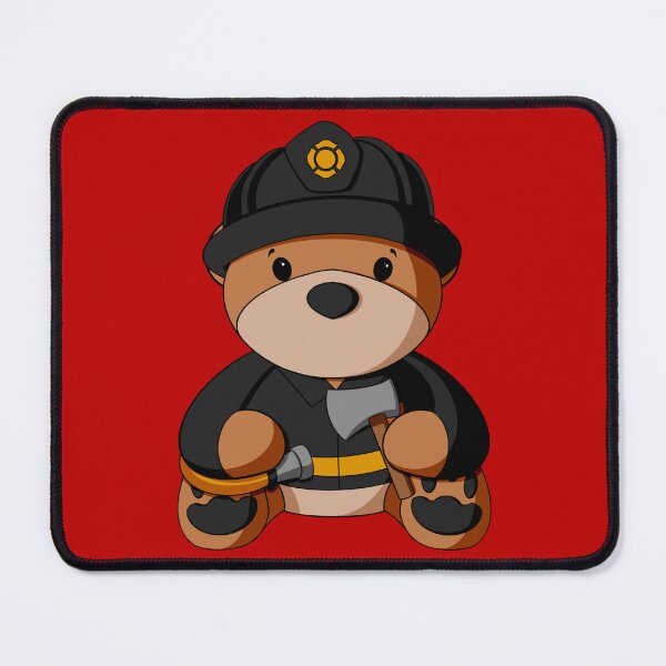 Item preview, Black Uniform Fireman Teddy Bear designed and sold by Alisha Ober Designs.